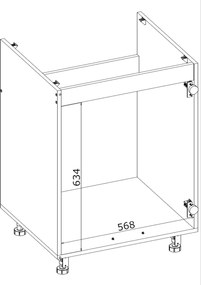 Kuchenna szafka pod zlewozmywak modułowa dolna BELLA DK-60/82 antracyt mat