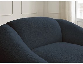 Ciemnoniebieski fotel z materiału bouclé Tina – Bobochic Paris
