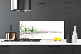 Panel Kuchenny Kamienie W Zielonej Trawie