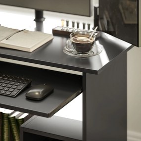 HOMCOM Biurko Komputerowe, Biurko, Płyta Wiórowa, Metal, 80 x 45 x 75 cm, Czarny