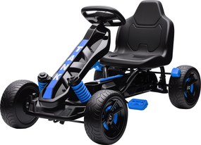 AIYAPLAY Gokart z pedałami, Tretauto dla dzieci z hamulcem, antypoślizgowe koła, rama metalowa, 3-6 lat, Niebieski