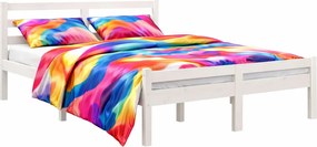 Podwójne białe drewniane łóżko 140x200 Z4-G72