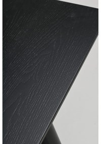 Czarny stół do jadalni Rowico Lotta, 180x90 cm