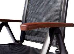 Leżak ogrodowy rozkładany ASS COMFORT - antracyt + czarny