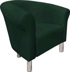 Fotel Milo tkanina Eko-skóra elegancki fotel do salonu i gabinetu : Kolor nogi - Chrom, Kolor tkaniny - EKO-SKÓRA - 6D, Wysokość nogi - 15 cm