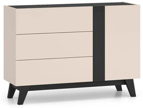 Komoda FREYA 04 1D3S 120 kaszmirowa/czarna ML MEBLE