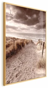 Plakat Odległa wydma 40x60 cm z ramą złotą bez marginesu ARTGEIST B
