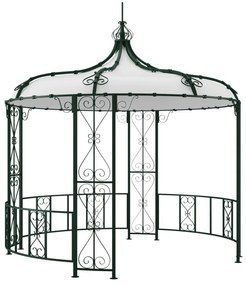 Altana ogrodowa z metalu o wyglądzie kutego żelaza śr. 300 x wys. 305 cm - Zielony - TILCARA
