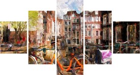 Obraz - Amsterdam, malarstwo (125x70 cm)