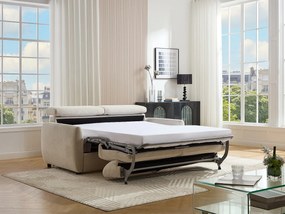 Kanapa 3-osobowa rozkładana typu express w kolorze beżowym SOVALI