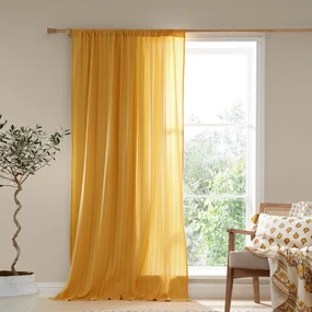 Żółta firanka 140x183 cm Zofia Broderie Anglaise – Pineapple Elephant
