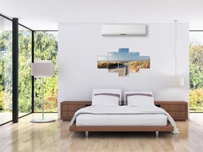 Obraz - Piaszczysta plaża na wyspie Langeoog, Niemcy (125x70 cm)