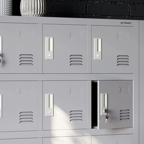 Szafa skrytkowa zamykana na klucz Karol 90x40x185 cm szara