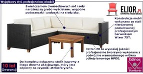 Rattanowy 4-częściowy zestaw wypoczynkowy czarny Kargo