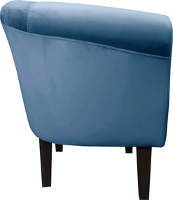Fotel Milo tkanina Welur wygodny fotel tapicerowany do salonu i sypialni : Kolor nogi - Venge, Kolor tkaniny - VELVET - MG33, Wysokość nogi - 20 cm
