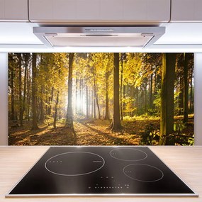 Panel Szklany do Kuchni Głęboka Zieleń Leśnych Liści