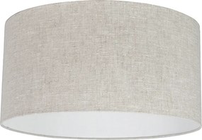 Rustykalna lampa wisząca biała z kloszem z szarego bawełnianego materiału 50 cm - Combi