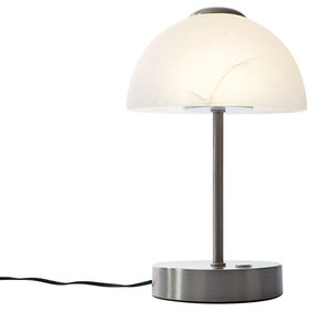 Designerska lampa stołowa stalowa ze szkłem opalowym z możliwością ściemniania LED - JoyaDesignerski Oswietlenie wewnetrzne