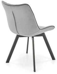 Krzesło tapicerowane K520 VELVET szare obracane HALMAR