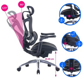 Ergonomiczny fotel do pracy przy biurku Kosmo, zgodny z normą BHP
