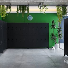 Szafa socjalna BHP ubraniowa 10-drzwiowa czarna: BARTEK 1360 x 1720 x 450 mm