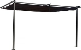 Metalowa pergola z rozsuwanym dachem - 3 x 4 m - Antracytowy szary