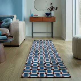 Niebieski chodnik 60x230 cm Lennox Geometric – Flair Rugs