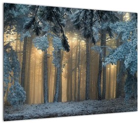 Obraz zaśnieżonego lasu (70x50 cm)