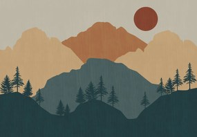 Fototapeta - Góry vintage (196x136 cm)