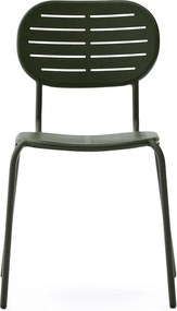 Ciemnozielone metalowe krzesło ogrodowe Brai – Kave Home
