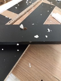 PROMOCJA Czarny stół jadalniany z blatem w dekorze dąb złoty craft MADO 120x80 II. jakość
