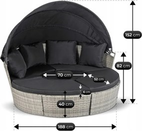 Wyspa Ogrodowa CALIFORNIA Modułowa Technorattan Jasnoszara