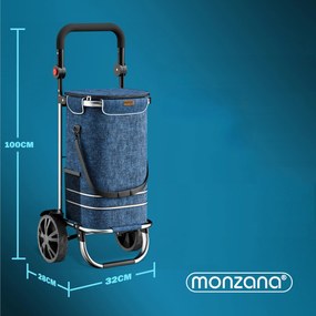 Monzana Torba na zakupy na kółkach EASY, 50l, niebieska