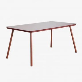 Prostokątny Stół Jadalniany 160x90 Cm Ze Szkła I Aluminium Arhiza Dachówka Red Roof - Sklum