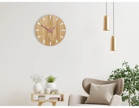 Zegar na ścianę nowoczesny drewniany z cichym mechanizmem okrągły solidny