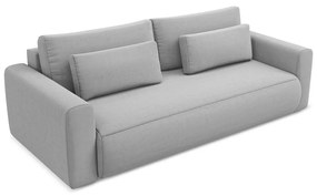 Jasnoszara aksamitna rozkładana/ze schowkiem sofa 238 cm Kapua – Makamii