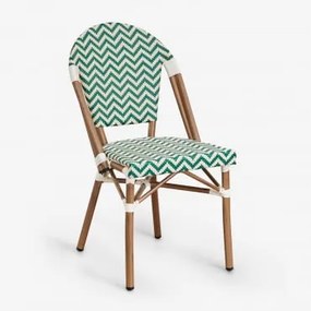 Zestaw 4 Aluminiowych Krzeseł Ogrodowych Brielle Bistro, Składanych Green - Gardenia Biel - Sklum