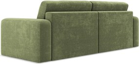 Zielona rozkładana/ze schowkiem sofa z tkaniny szenilowej 252 cm Kona – Makamii