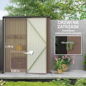 Outsunny Metalowa szopa ogrodowa na narzędzia z dachem jednospadowym 134 m² stalowa konstrukcja | Aosom PL