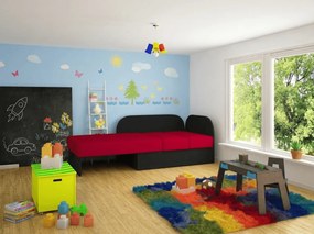 Mała rozkładana sofa ROSA, czerwona/czarna