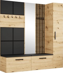 Masseno Garderoba MODULO 201,2/204/40 cm do Przedpokoju Nowoczesna Dąb Artisan
