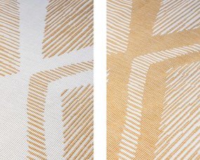 Dywan dwustronny zewnętrzny Gemini romby złoto-kremowy 80 cm x 150 cm