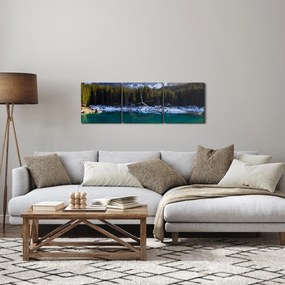 Obraz - Jezioro Karersee (z zegarem) (90x30 cm)