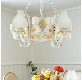 Brilagi - Żyrandol na łańcuchu QUEEN 4xE14/40W/230V buk/kremowy