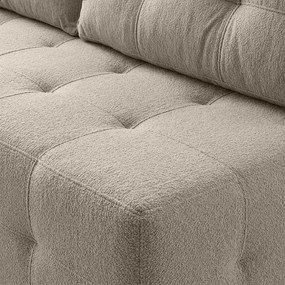 Sofa z Funkcją Spania MORANA Kremowa Boucle Nowoczesna