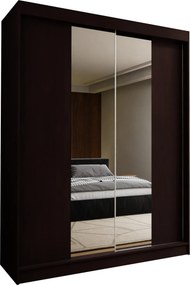 Szafa Przesuwna LUCENZA 150 cm z Lustrem Szafa Dwudrzwiowa Wenge