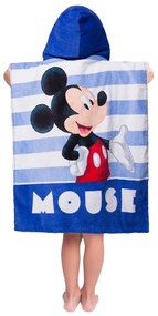 Niebieskie ponczo dziecięce frotte Mickey – Jerry Fabrics