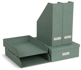 Zielone kartonowe organizery zestaw 5 szt. na dokumenty Holger Canvas Paper Laminate – Bigso