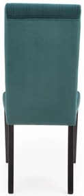 Krzesło drewniane tapicerowane DIEGO 2 czarny velvet pikowany Pasy - MONOLITH 37 (ciemny zielony)