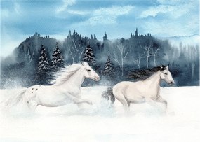Obraz malowanych koni (70x50 cm)